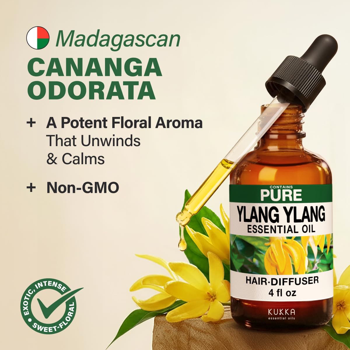 KUKKA Ylang-Ylang oil for skin care emphasizing gentle hydration.