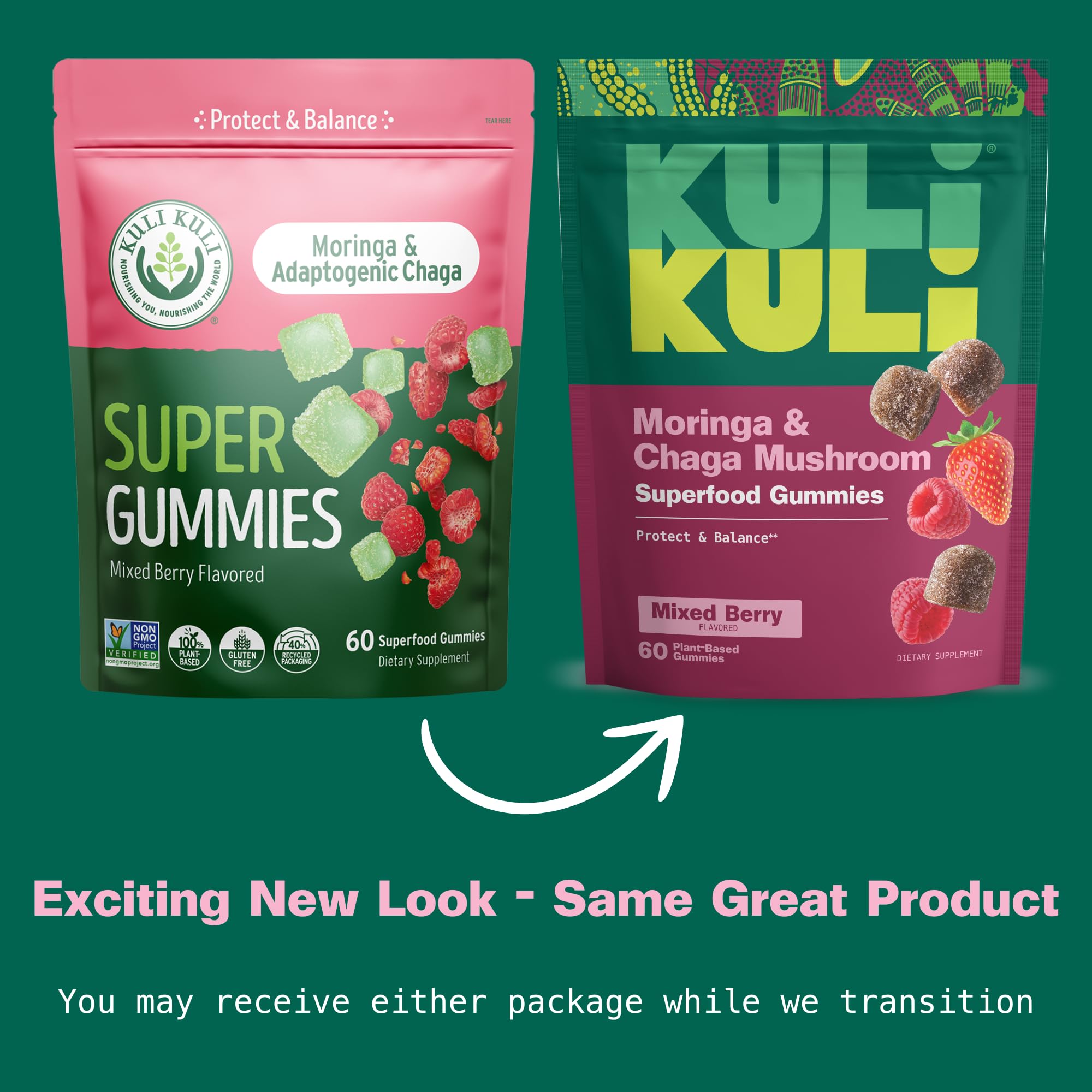 Kuli Kuli Gummies green-apple flavor close-up emphasizing fresh taste.