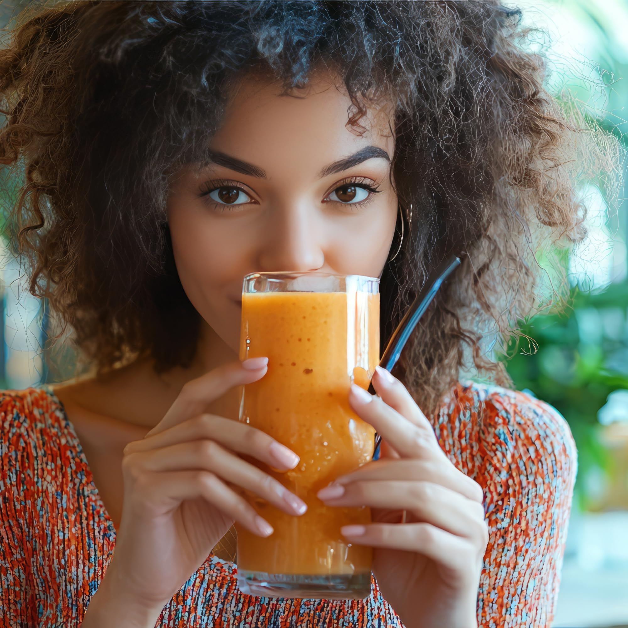 Kuli Kuli Gut Bliss morning smoothie poured with vibrant greens.