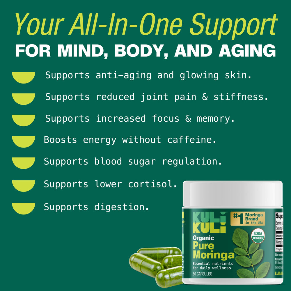 Kuli Kuli Moringa box packaging closeup illustrating sustainable sourcing