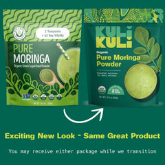 Kuli Kuli Moringa powder scoop for easy measured servings