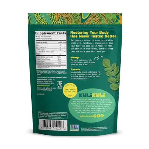 Kuli Kuli packaging highlights vegan and gluten-free credentials