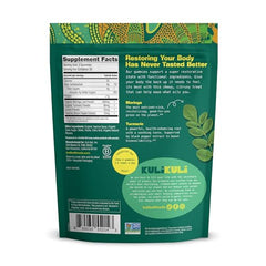Kuli Kuli packaging highlights vegan and gluten-free credentials