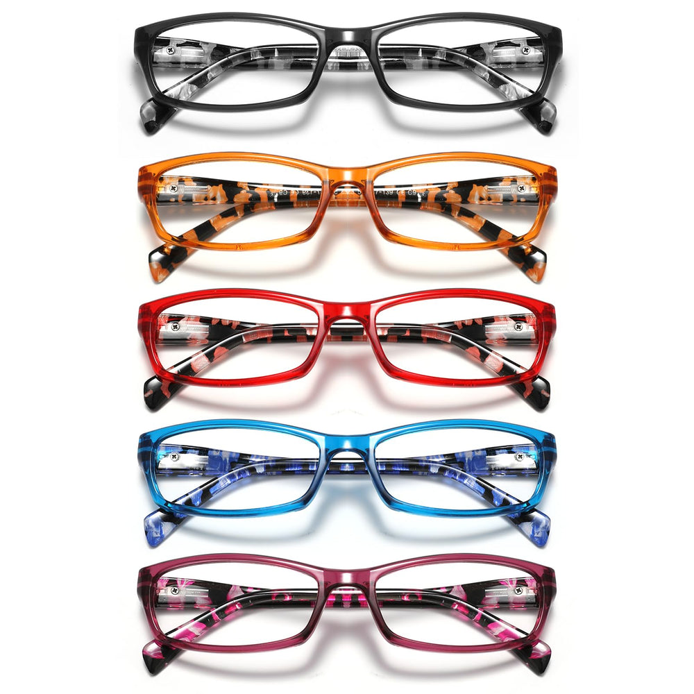 Kunchu black floral reading glasses with 2.5 diopter offer crisp, clear reading anywhere.