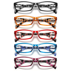 Kunchu black floral reading glasses with 2.5 diopter offer crisp, clear reading anywhere.
