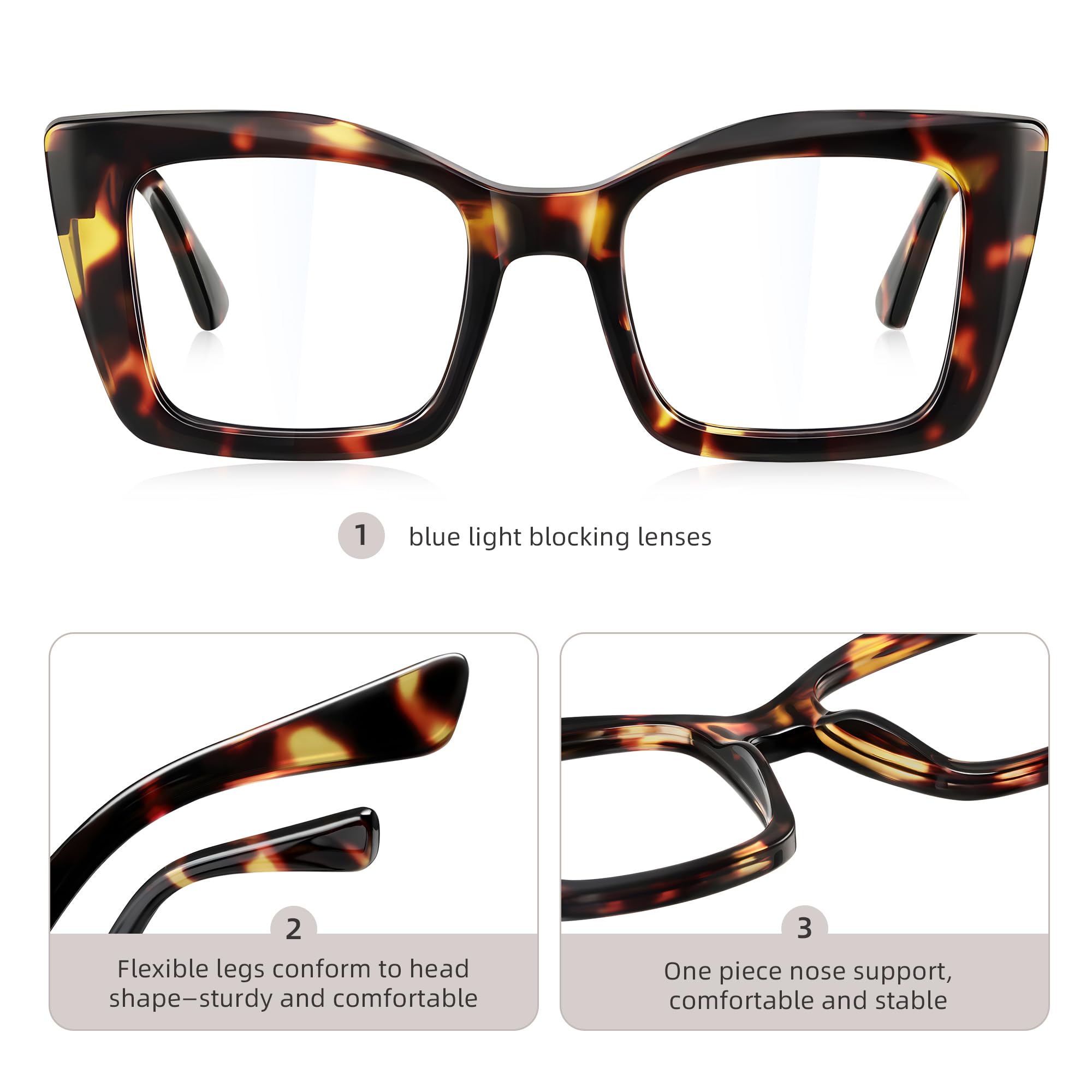 Lentes kunchu con bloqueo de luz azul para lectura prolongada y menor fatiga visual.