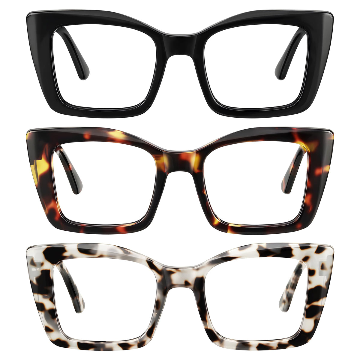 Lentes kunchu para mujer, lectura de gran tamaño y cuadradas, comodidad diaria.