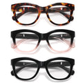 kunchu Reading Glasses for Women - Oprah Blue Light Blocking Glasses with Spring Hinge (3 Pack, 1.75x)