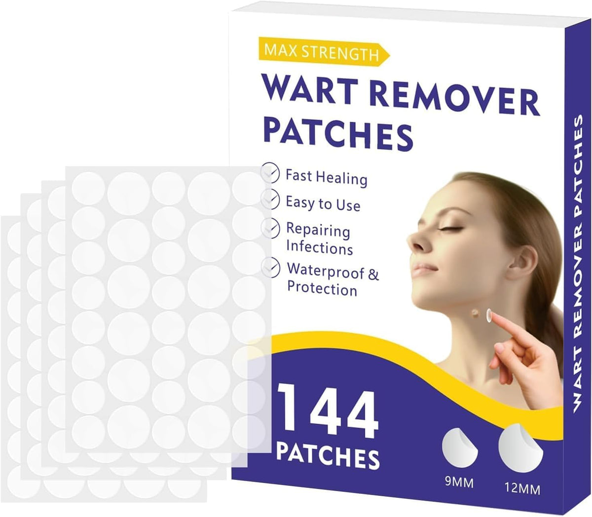 KUNJAYER wart remover patch packaging, discreet at-home care option.