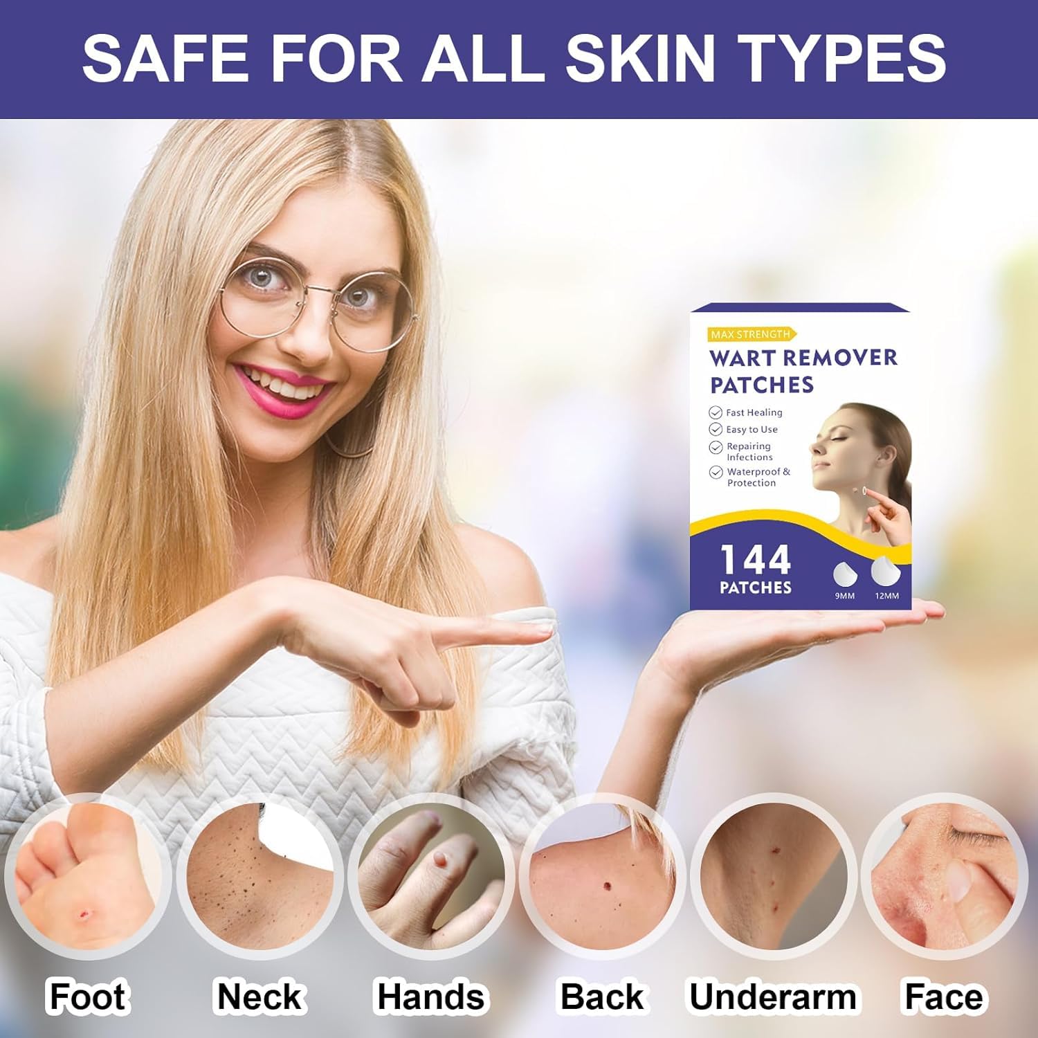 KUNJAYER wart remover patch demonstrates strong adhesion against water and sweat.