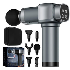 KUPAKY massage gun front view, compact design for home and travel use.