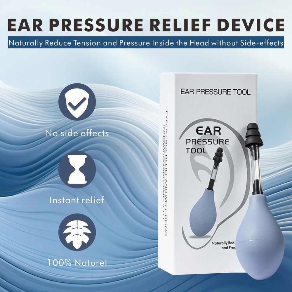 Kurava ear-pressure-relief-tool in ear demonstrates discreet comfort.