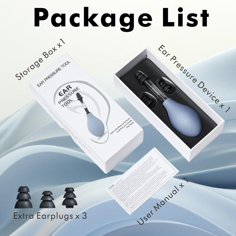 Kurava ear-pressure-relief-tool on airplane, convenient in-flight relief.