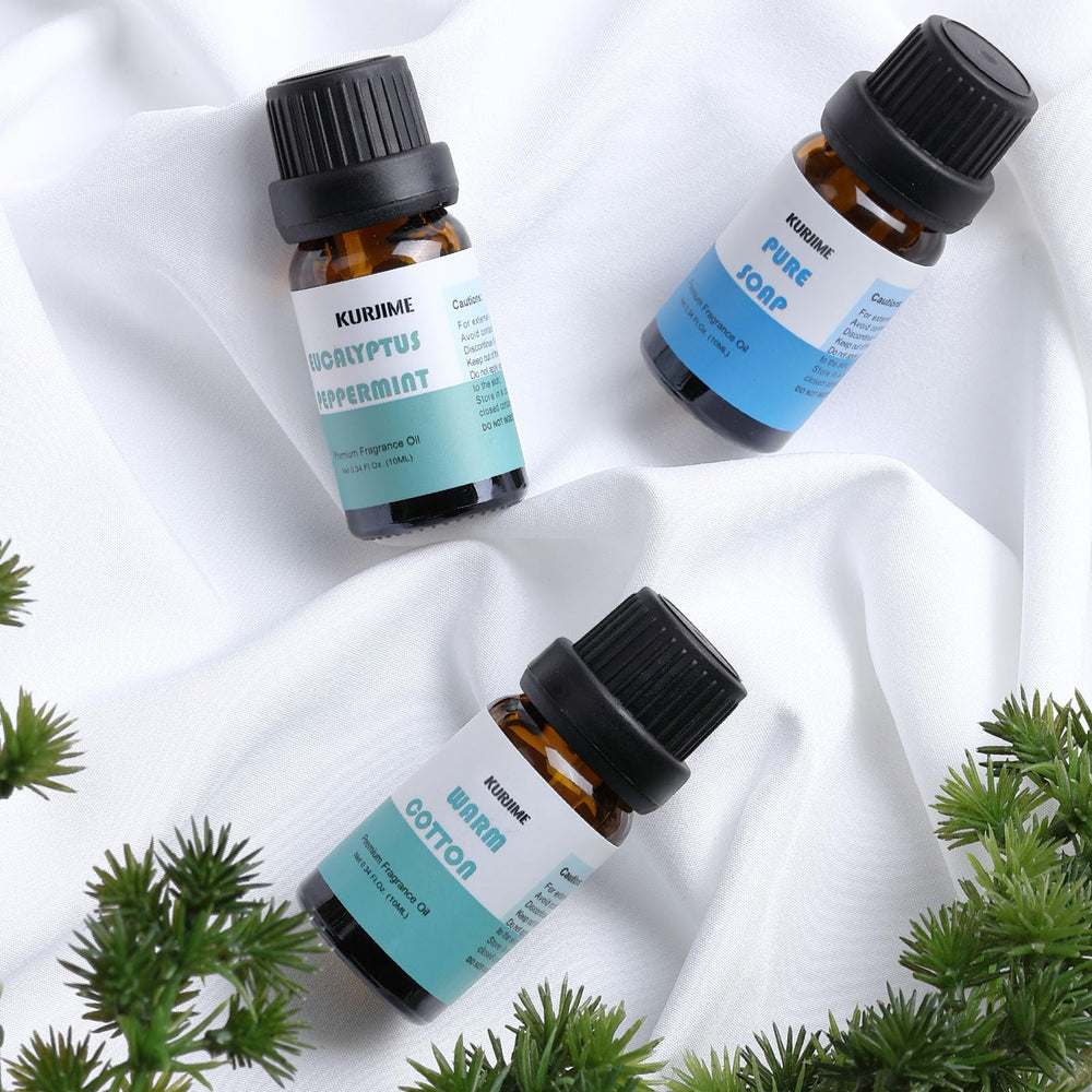 KURJIME Eucalyptus Peppermint diffuser oil for fresh, invigorating notes.