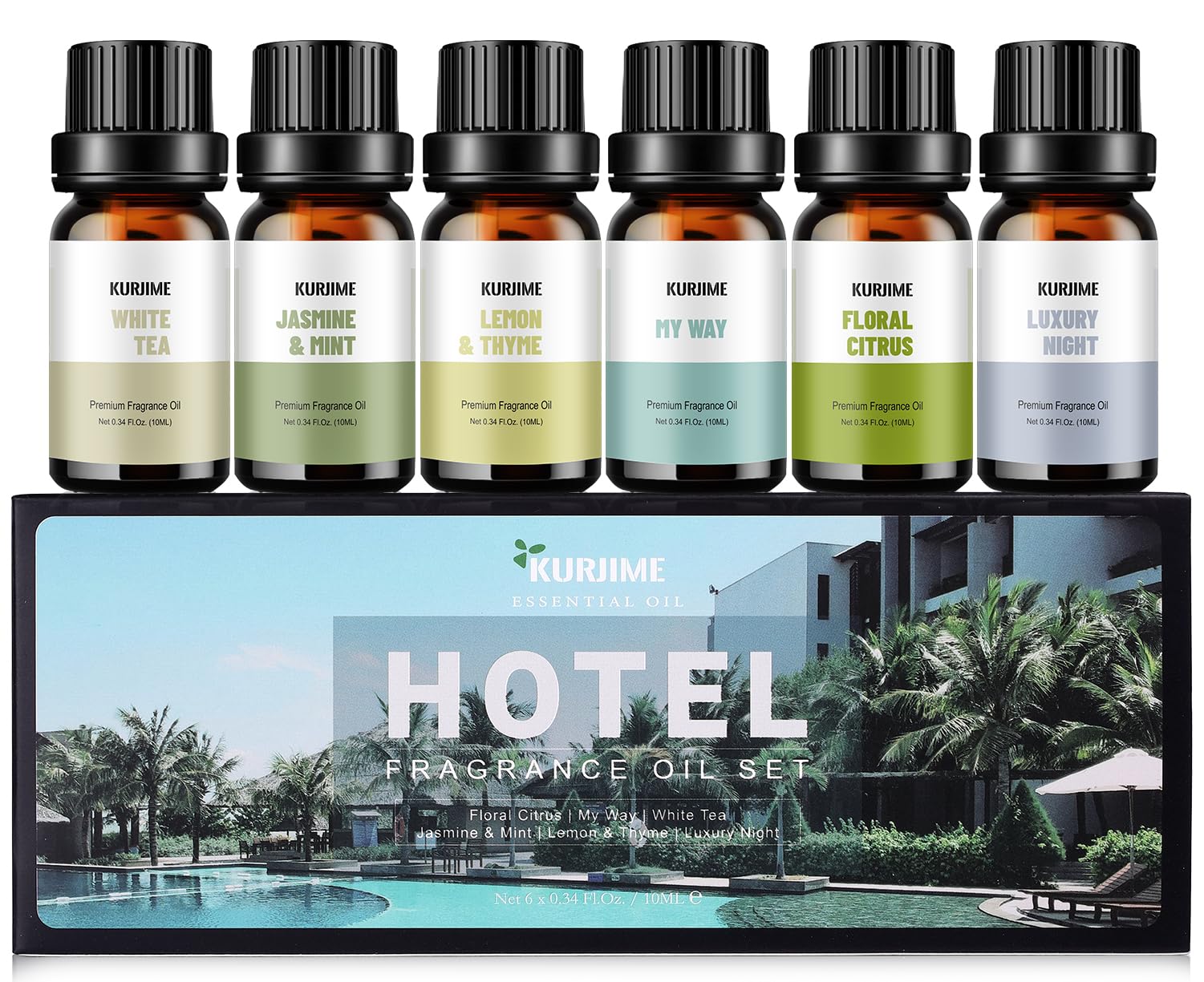 KURJIME Luxury Night diffuser oil bottle for hotel-inspired ambiance at home.
