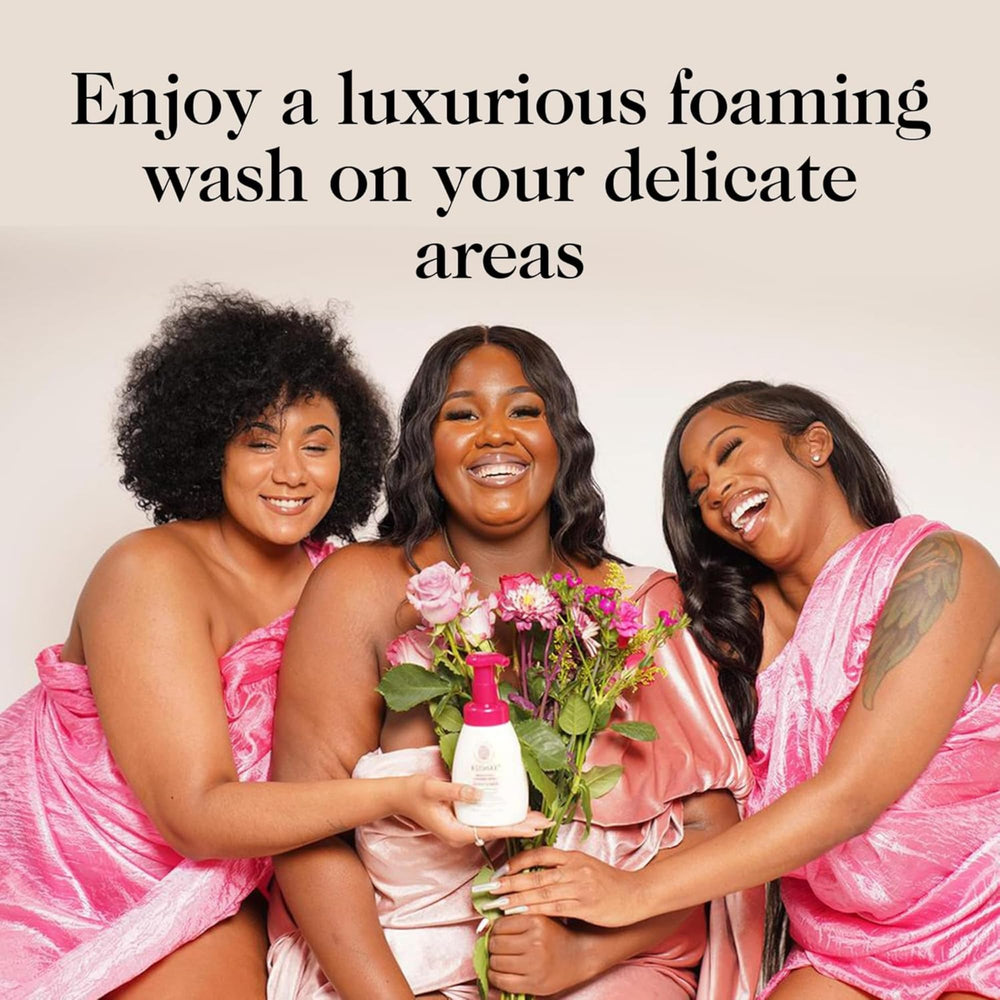 Kushae gentle wash being foamed on skin to illustrate texture.