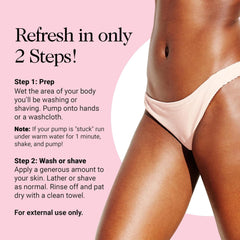 Kushae Gentle wash highlights pH balanced design for intimate care.