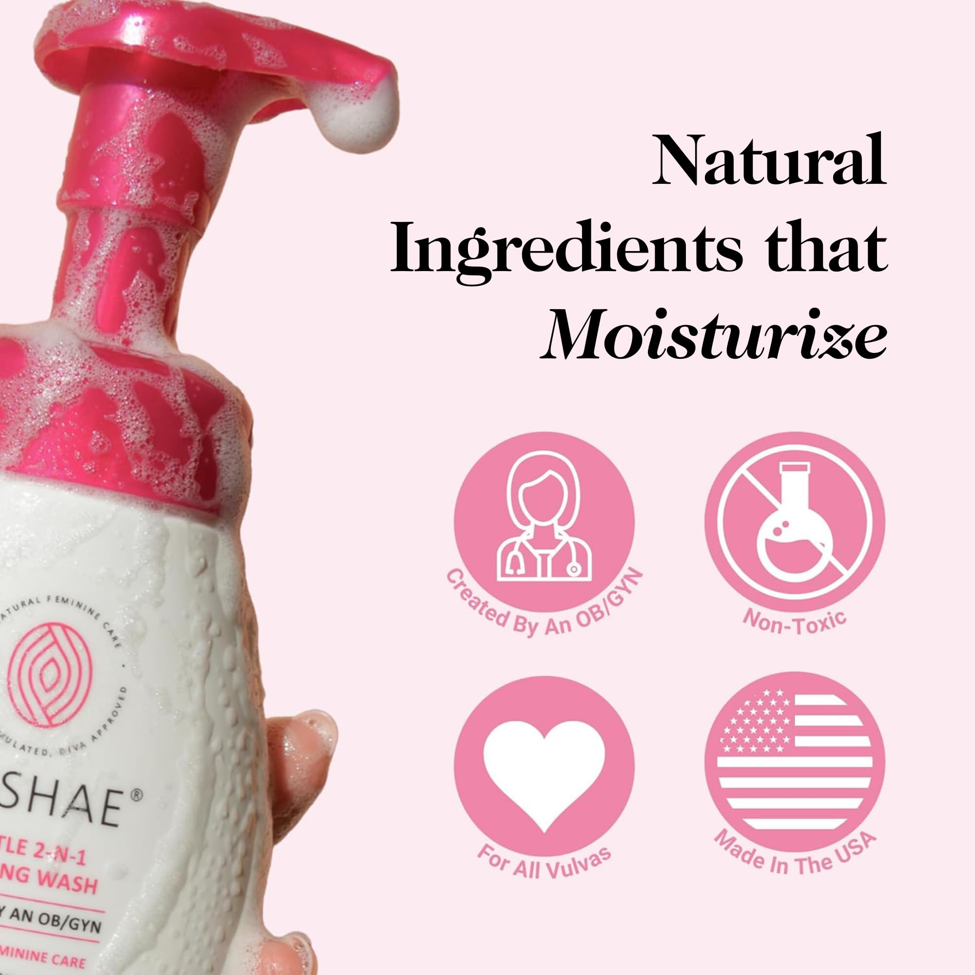 Kushae natural ingredients aloe vera and pomegranate extract on label.