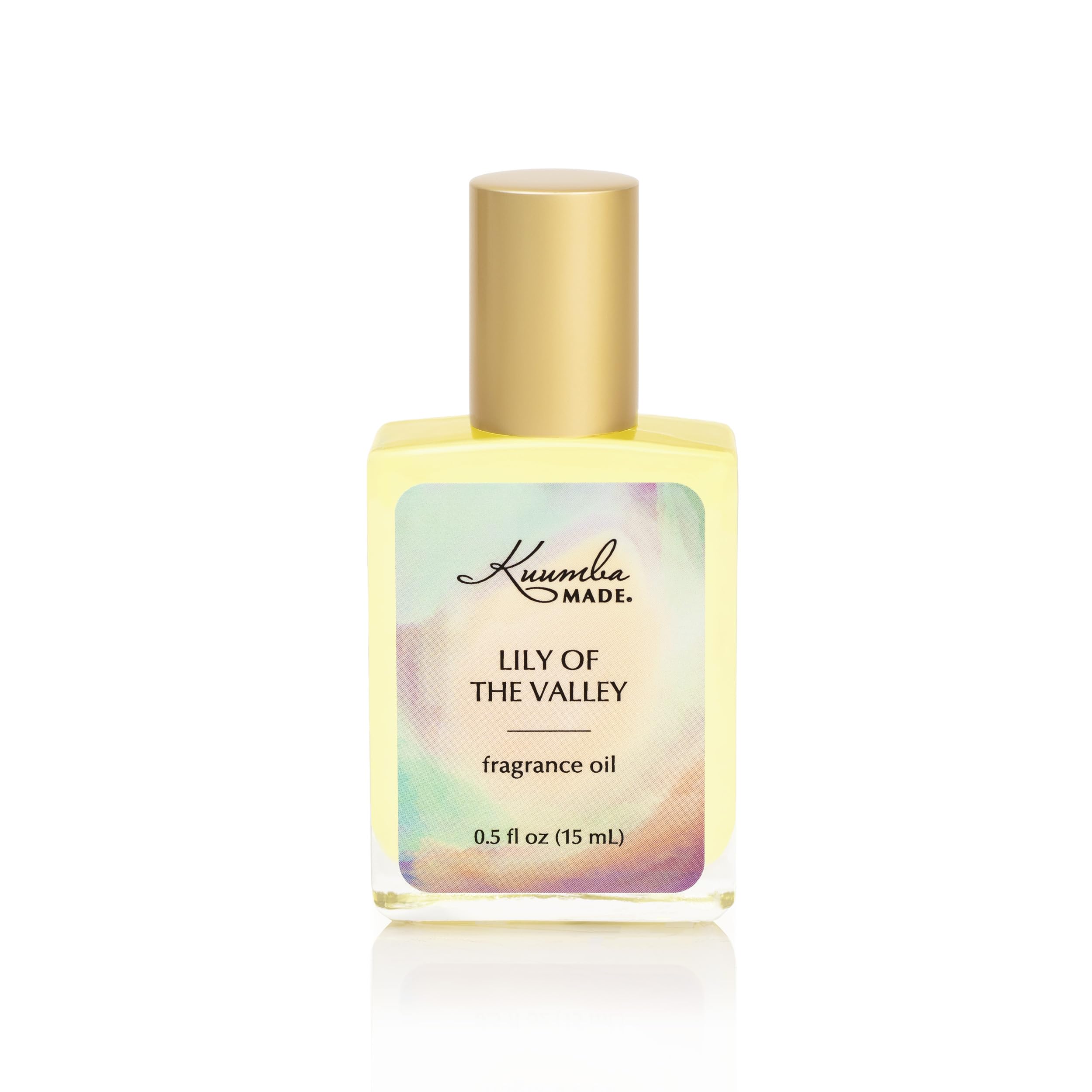 Kuumba Made Lily of the Valley fragrance oil bottle showing alcohol-free scent and purity