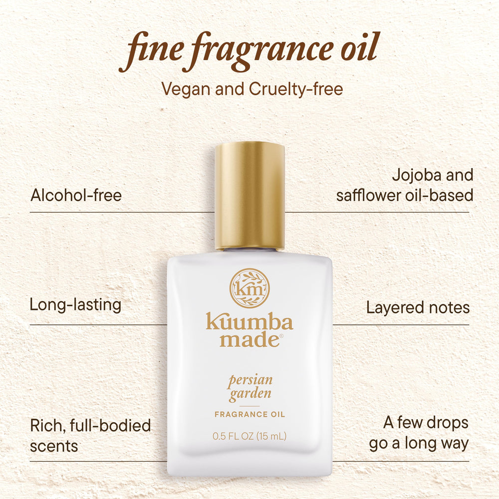 Kuumba Made Persian Garden fragrance oil oil-base texture highlighting longevity
