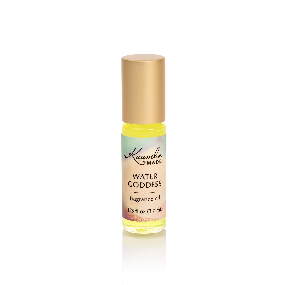 Kuumba Made Water Goddess bottle pour showing a clean, alcohol-free scent for everyday wear