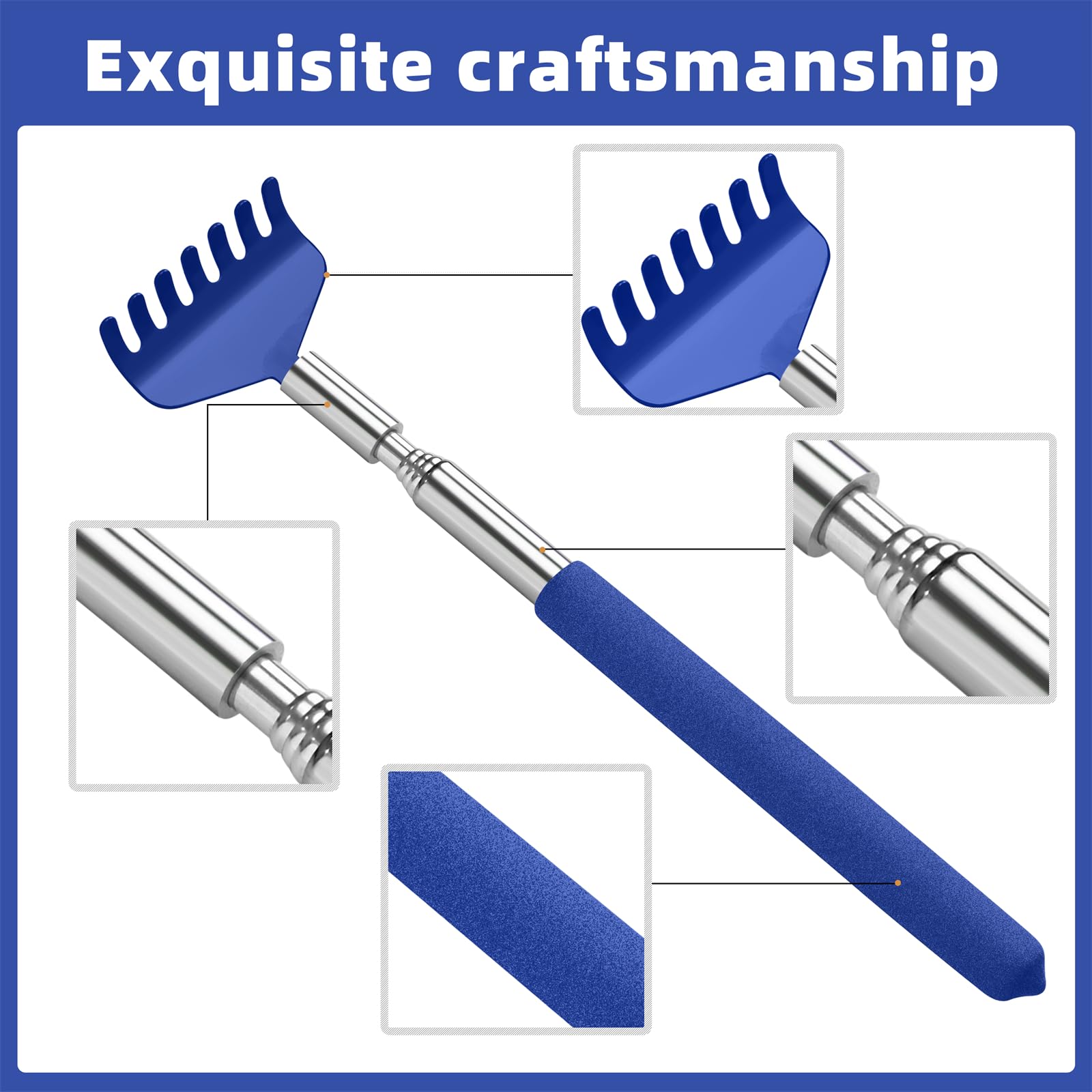 Kuvvfe back scratcher gift packaging blue ready to give.