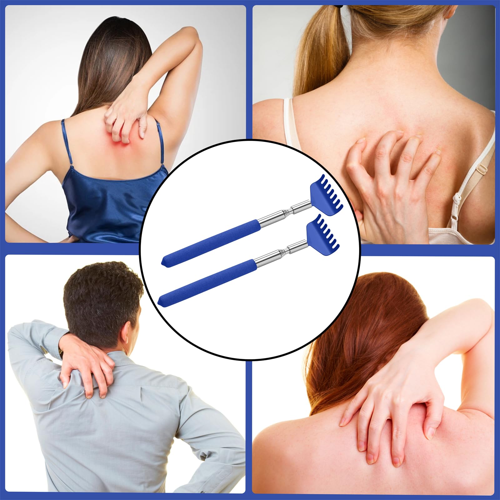 Kuvvfe back scratcher non-slip rubber handle for secure grip.