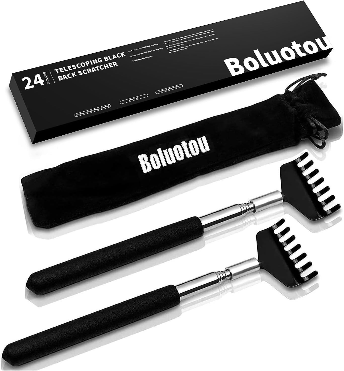 Kuvvfe rascaespaldas extensible de acero inoxidable para uso diario