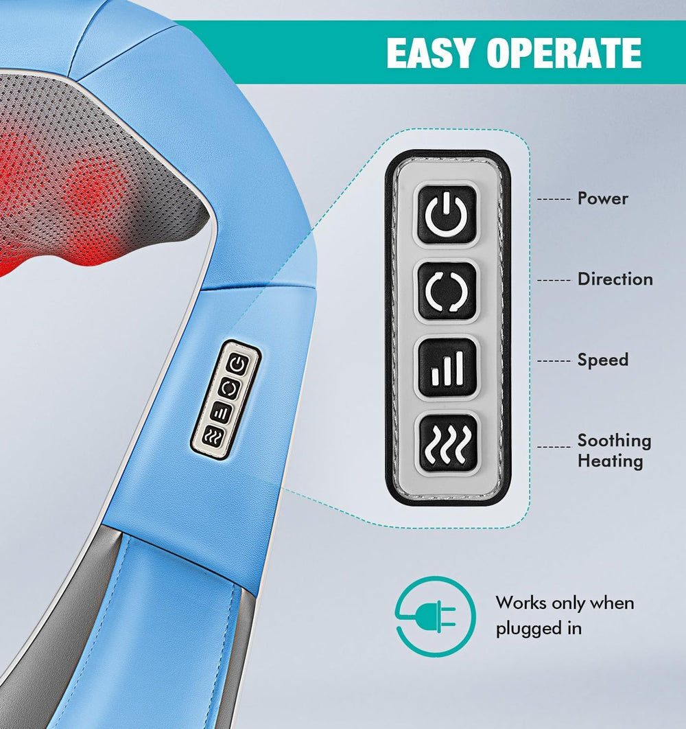 Close-up of Kuzaro deep tissue kneading nodes for targeted relief.