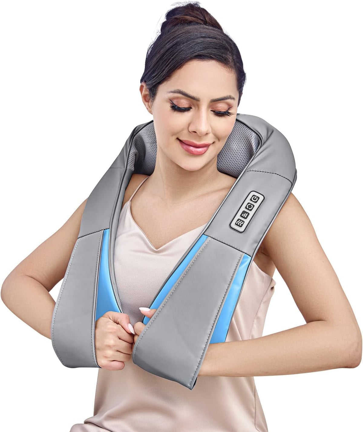 Kuzaro shiatsu neck and back massager with heat for soothing home relief.