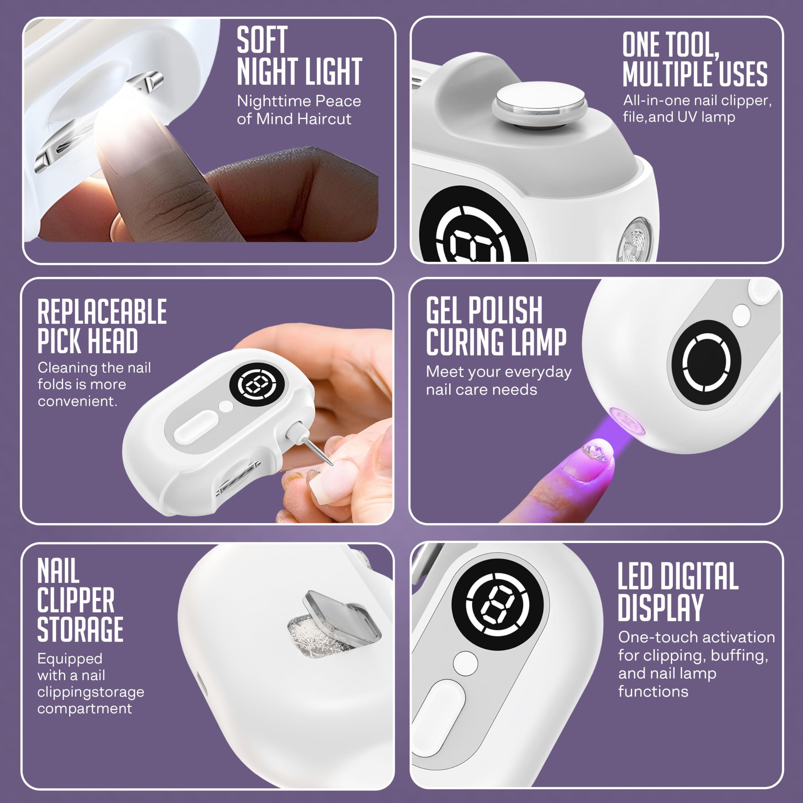 kvkor EasyClip detachable grinding head simplifies cleanup after grooming sessions