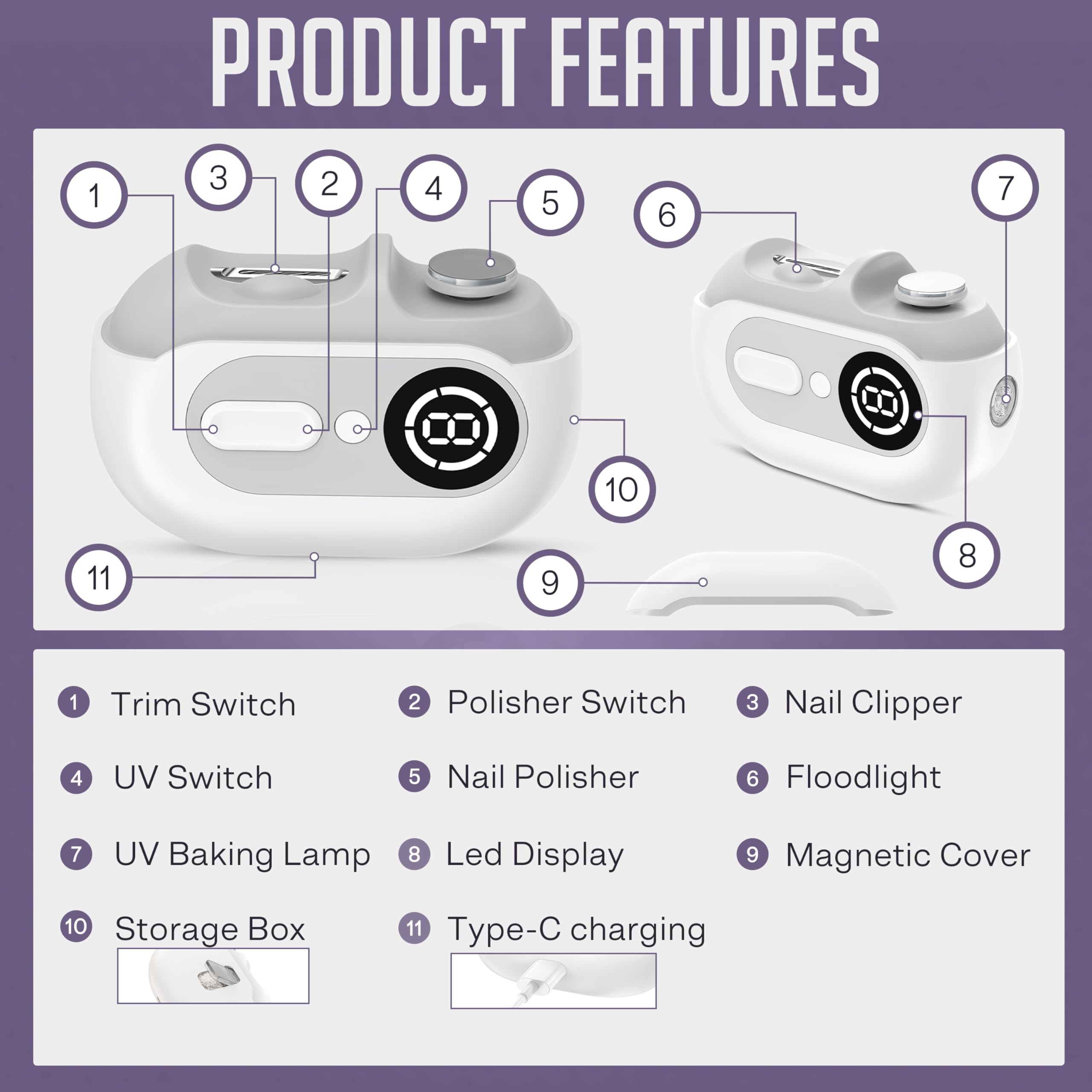 kvkor EasyClip travel-compact design is ideal for on-the-go nail care