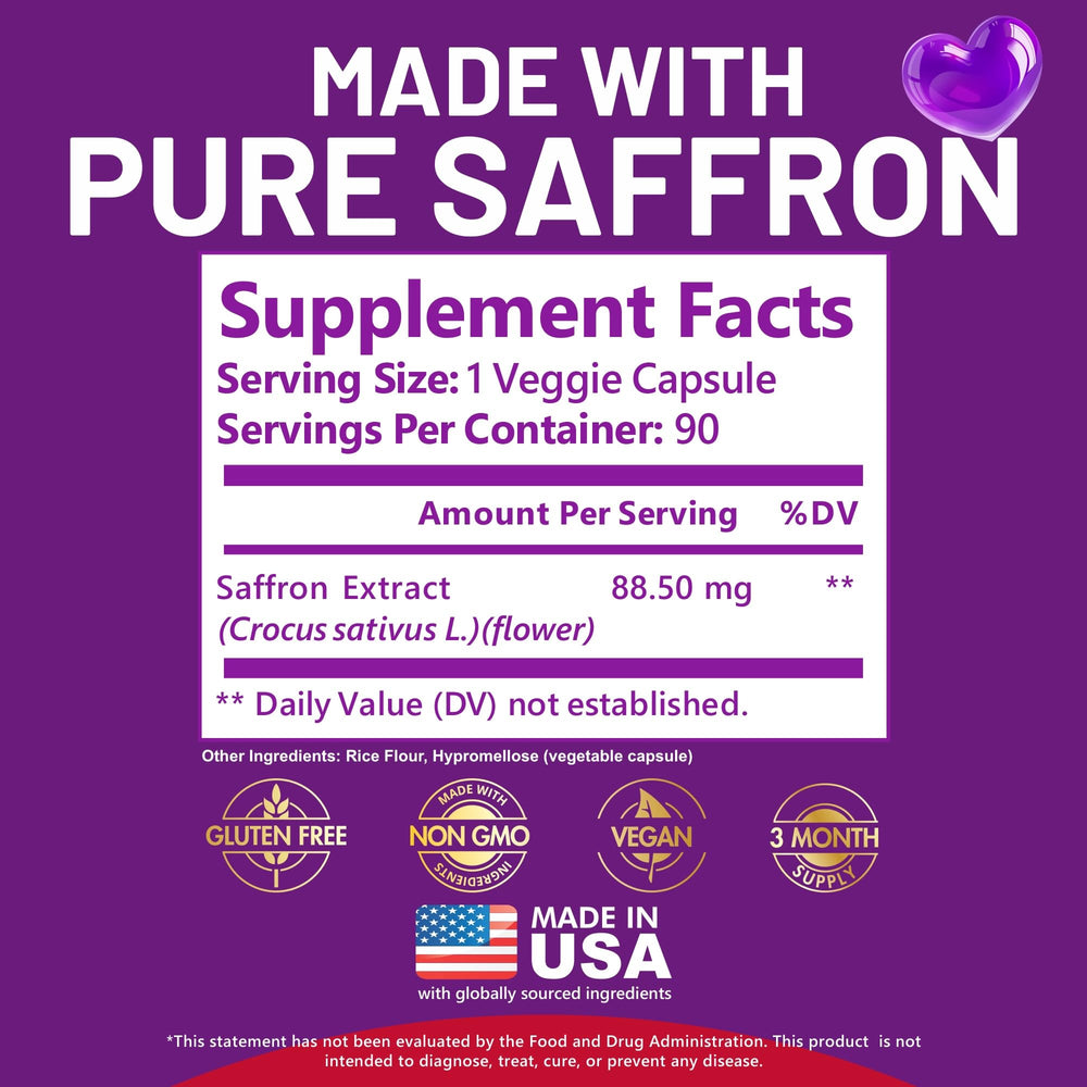 Kwala Nutrition saffron label close-up emphasizing purity and potency