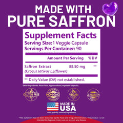 Kwala Nutrition saffron label close-up emphasizing purity and potency