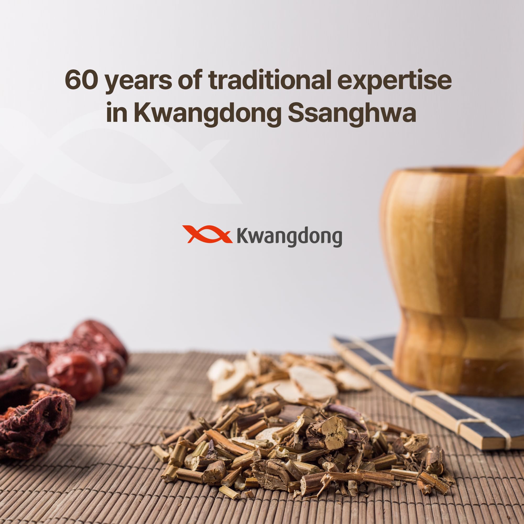 Prepared KWANGDONG Ssang Hwa Jin cup inviting warm aroma