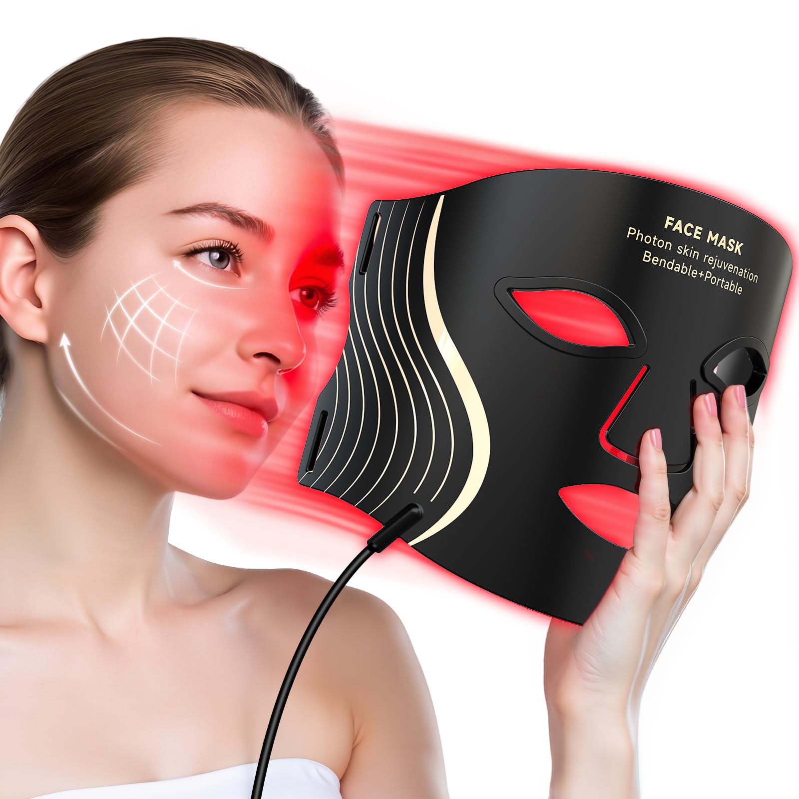 KYDJ red light therapy mask face for at-home skin rejuvenation