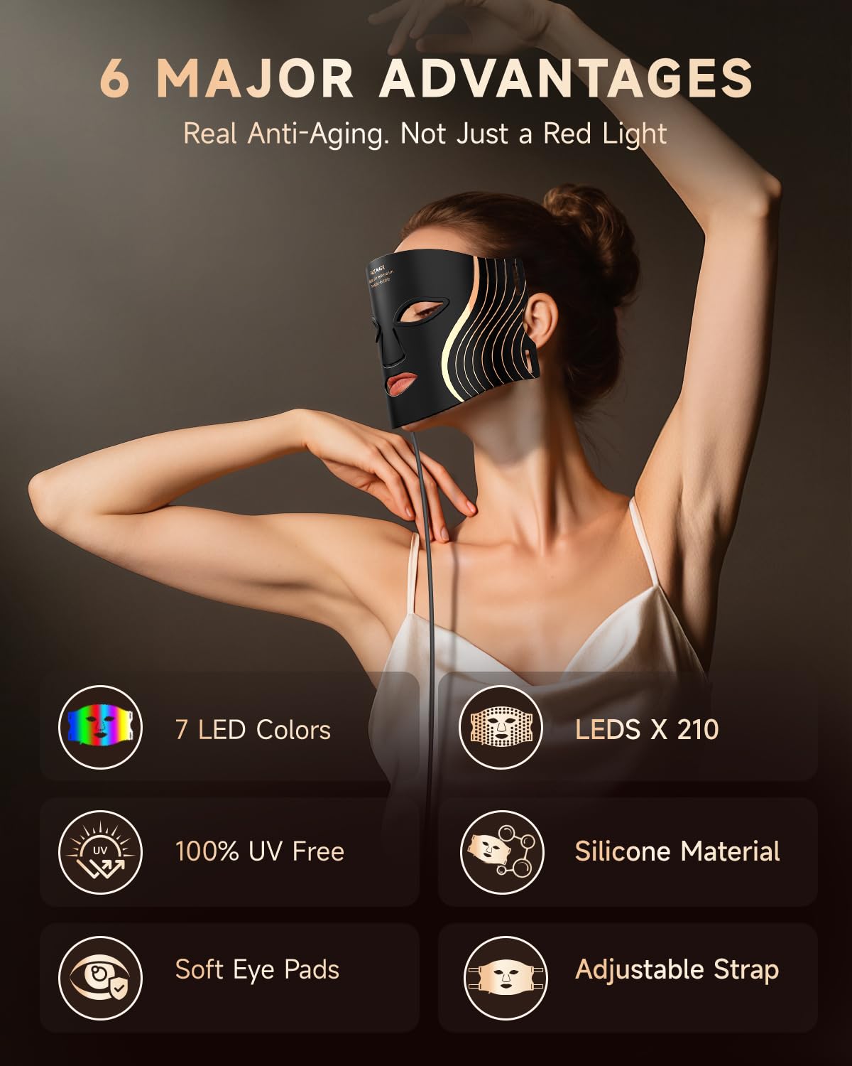 KYDJ seven-color LED mask for customizable skincare sessions