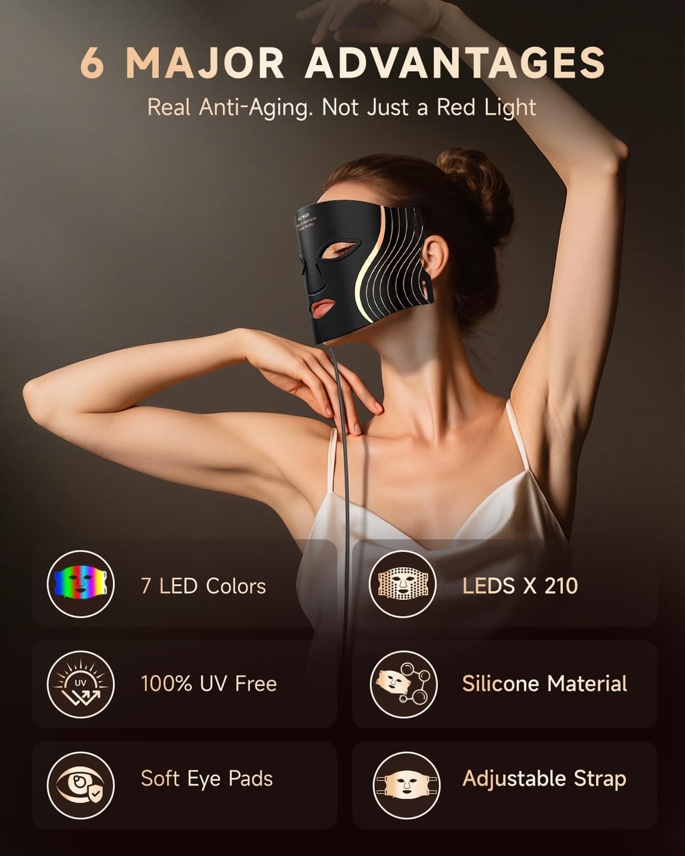 KYDJ seven-color LED mask for customizable skincare sessions