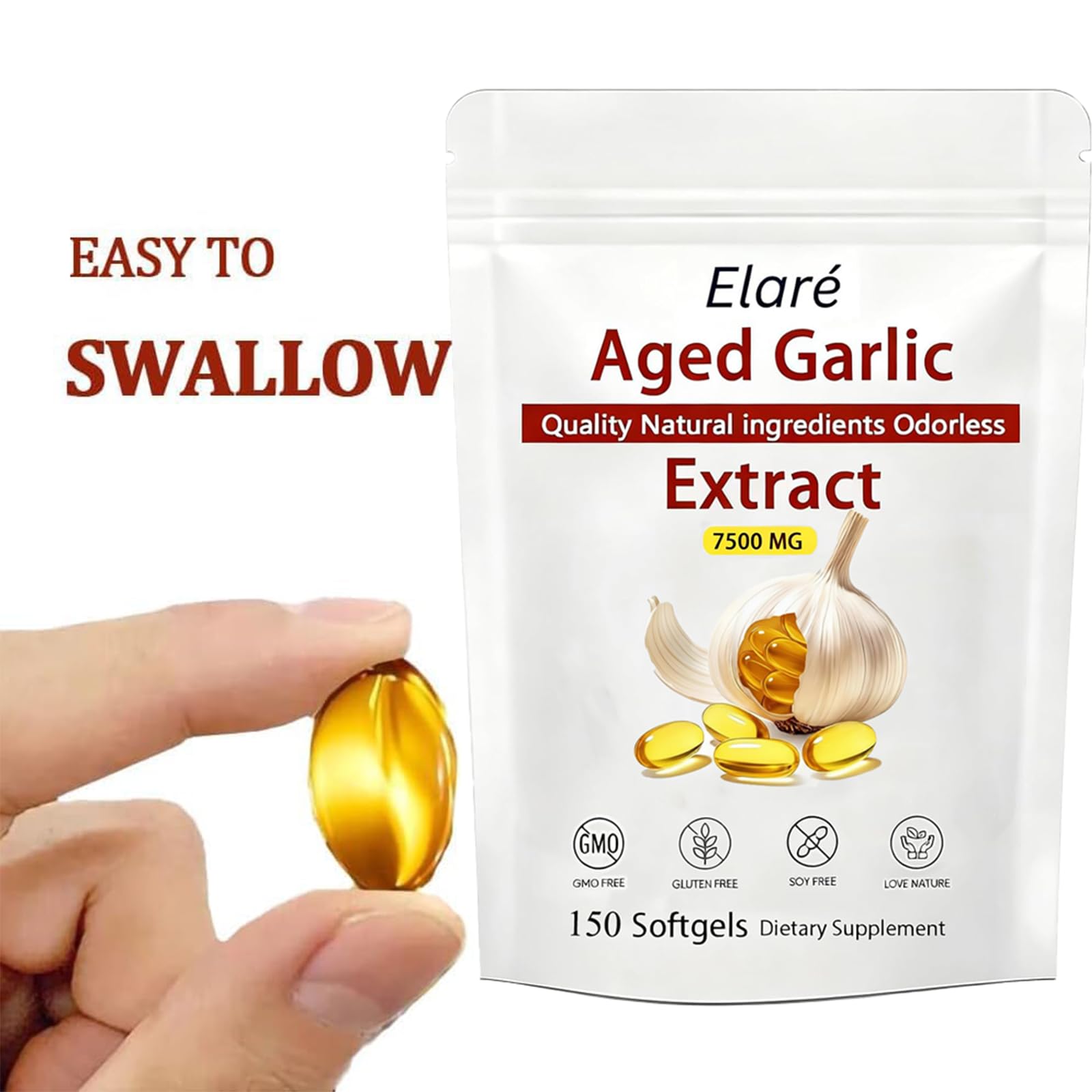Kymezol Elare ingredient label stresses non-GMO, gluten-free, dairy-free formulation.