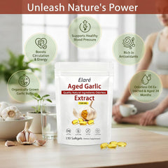 Kymezol Elare organic garlic bulbs emphasize natural sourcing and clean processing.