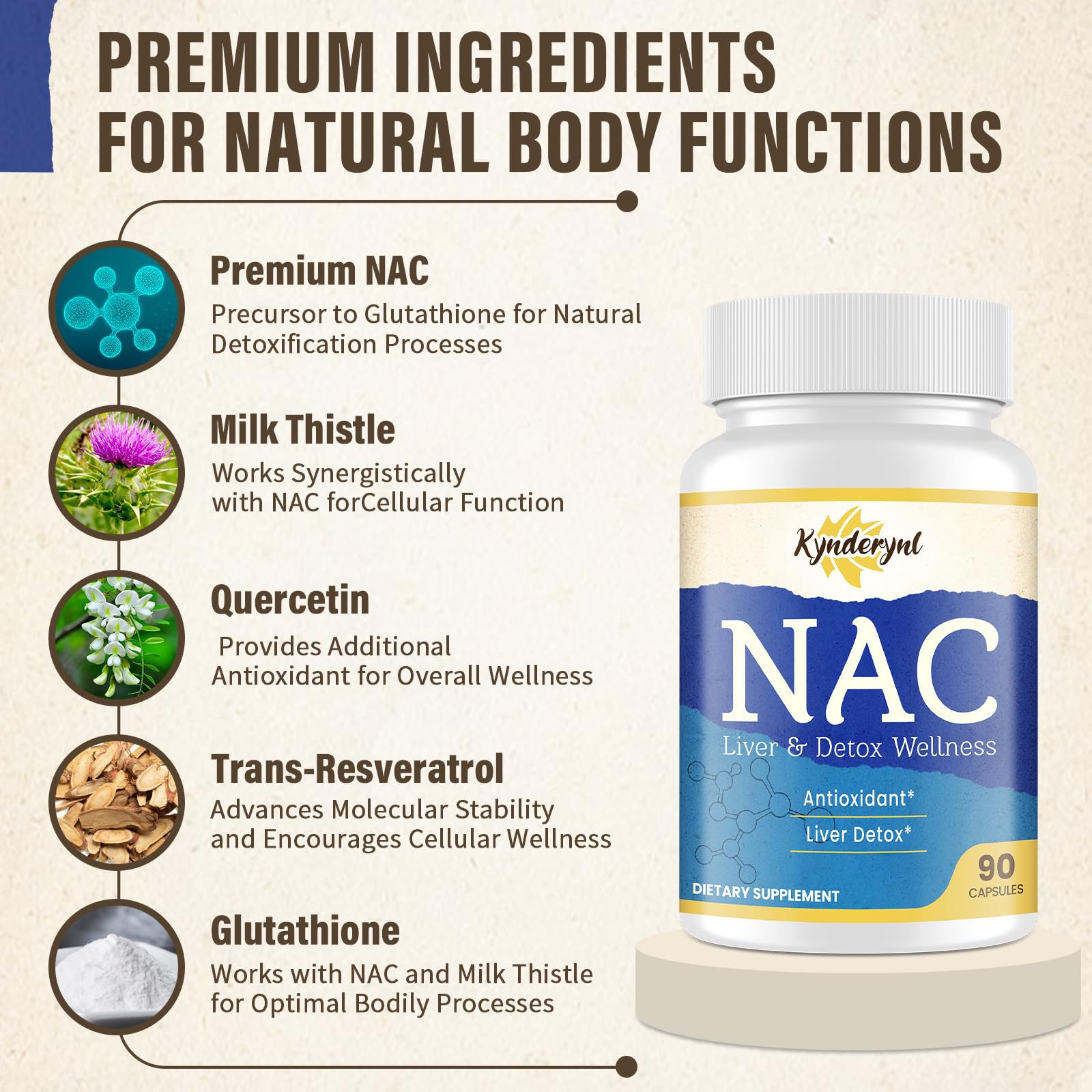 Kynderynl NAC capsules arranged for easy daily routine