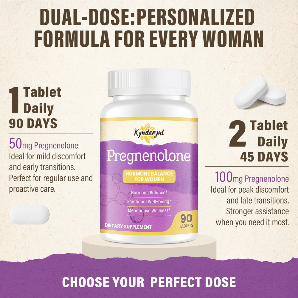 Kynderynl Pregnenolone daily-use ritual with bottle and glass of water.