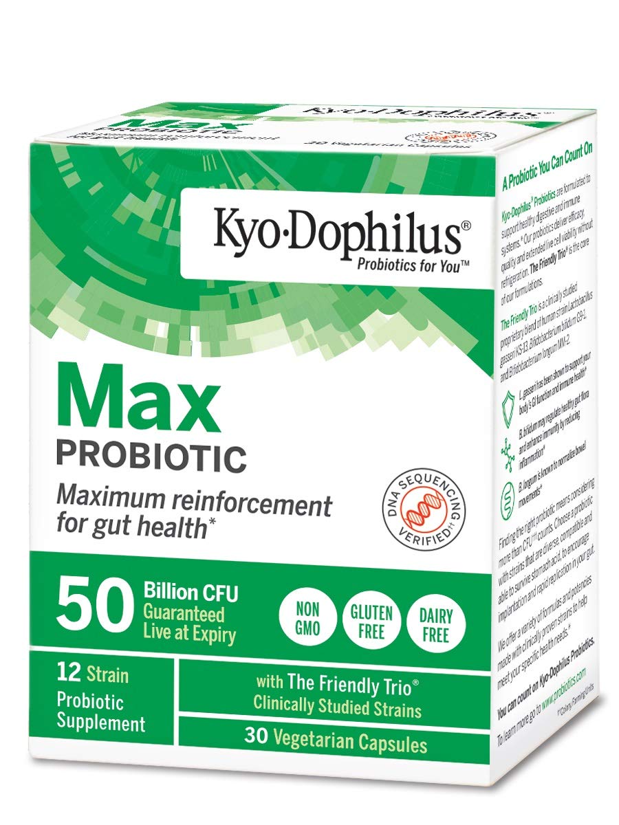 Kyo-Dophilus packaging front showing a convenient probiotic option.