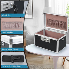 KYODOLED lock box shoulder strap emphasizes hands-free transport for travel and camping.