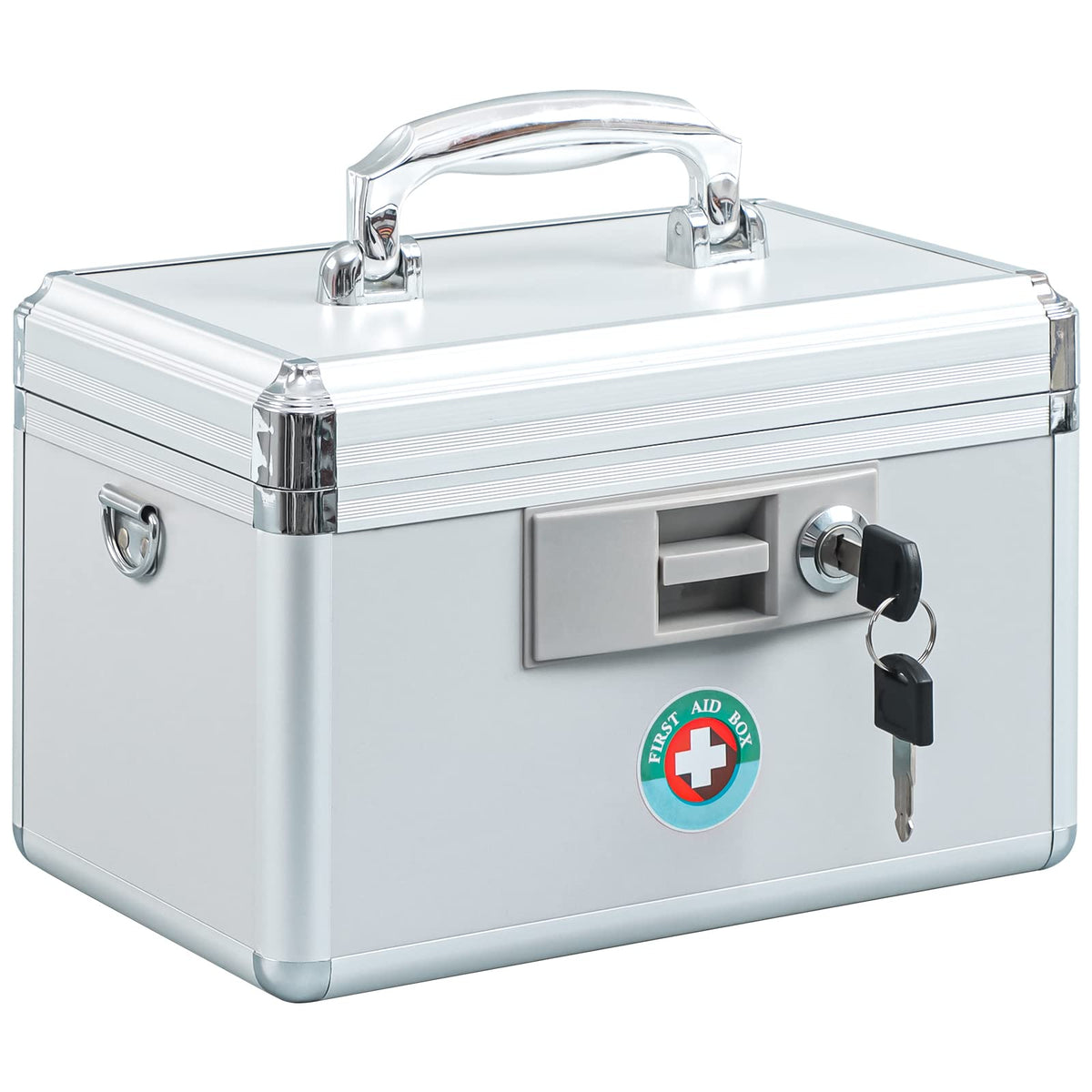 KYODOLED Locking Key Medicine Box front view for secure medicine storage.