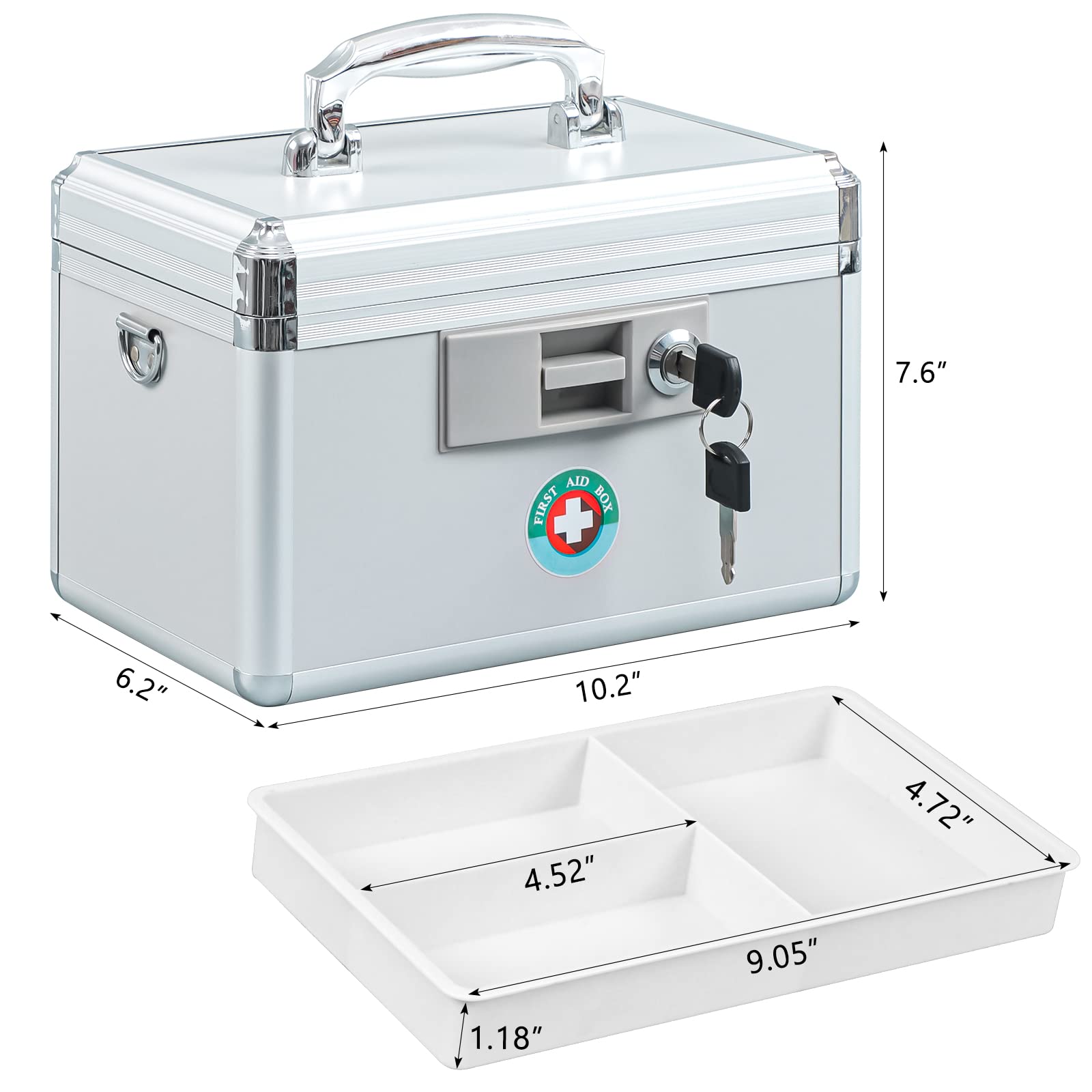 KYODOLED Locking Key Medicine Box lock and keys highlight secure protection.