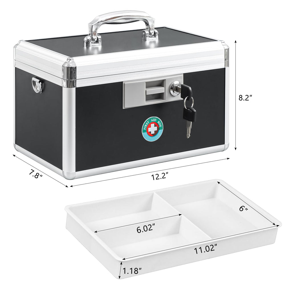 KYODOLED medication lock box open with keys demonstrates easy access and double security.