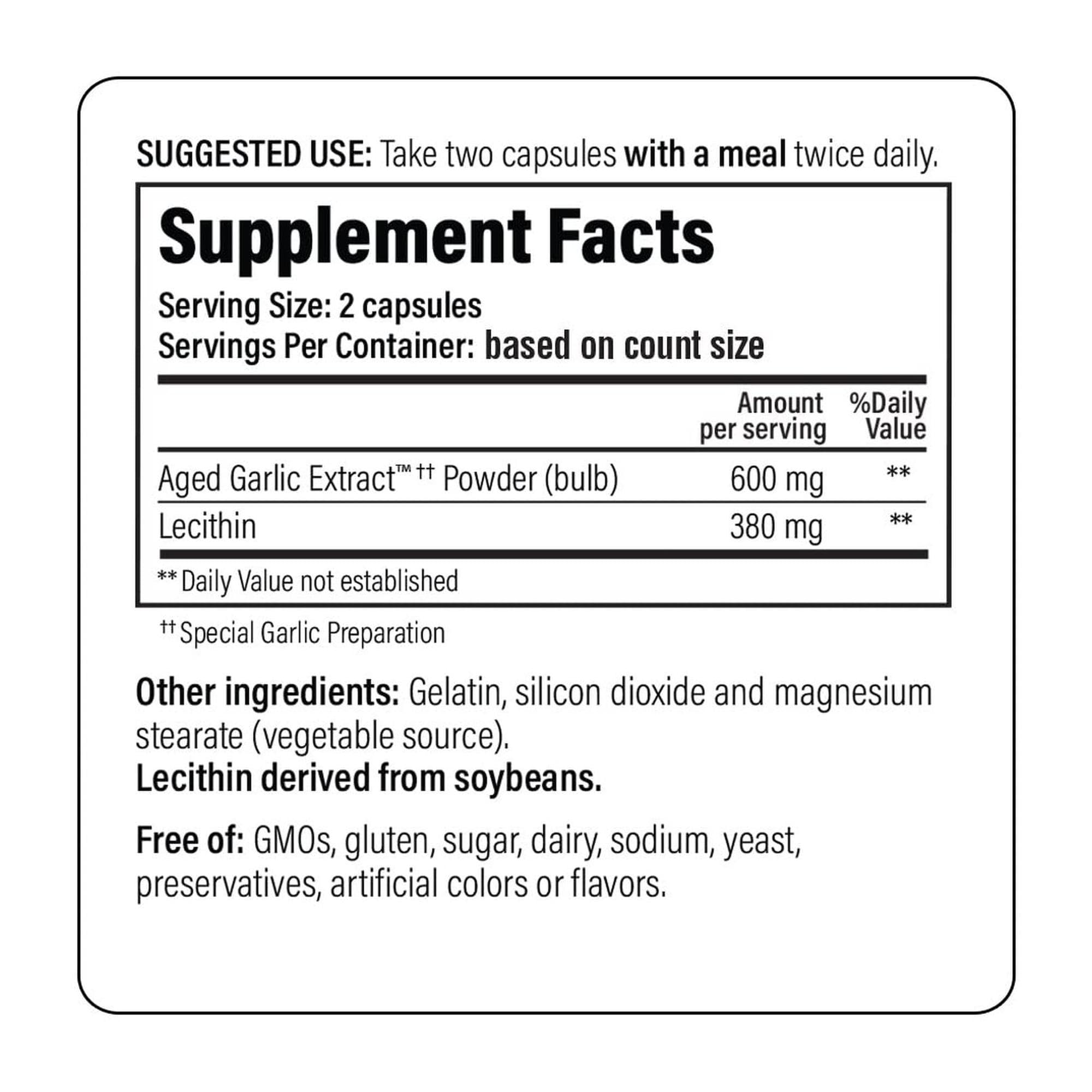 Kyolic 104 packaging side view highlights organic garlic source.