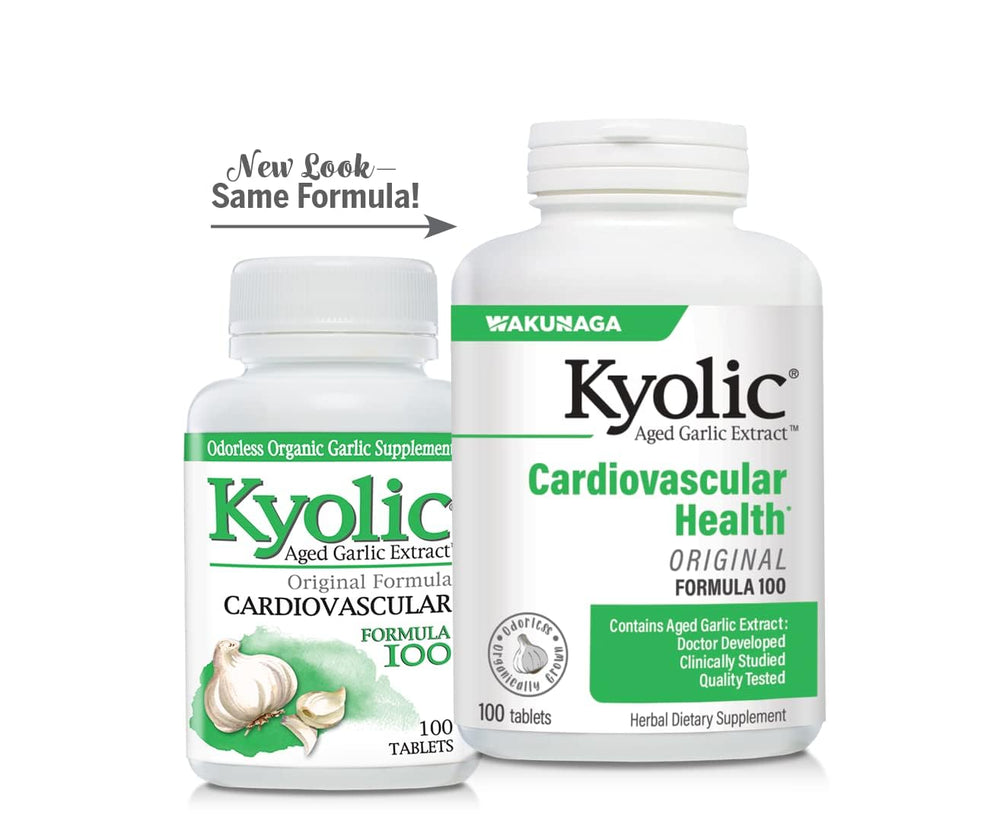 Kyolic Aged Garlic Extract Formula 100 packaging for a healthy lifestyle.