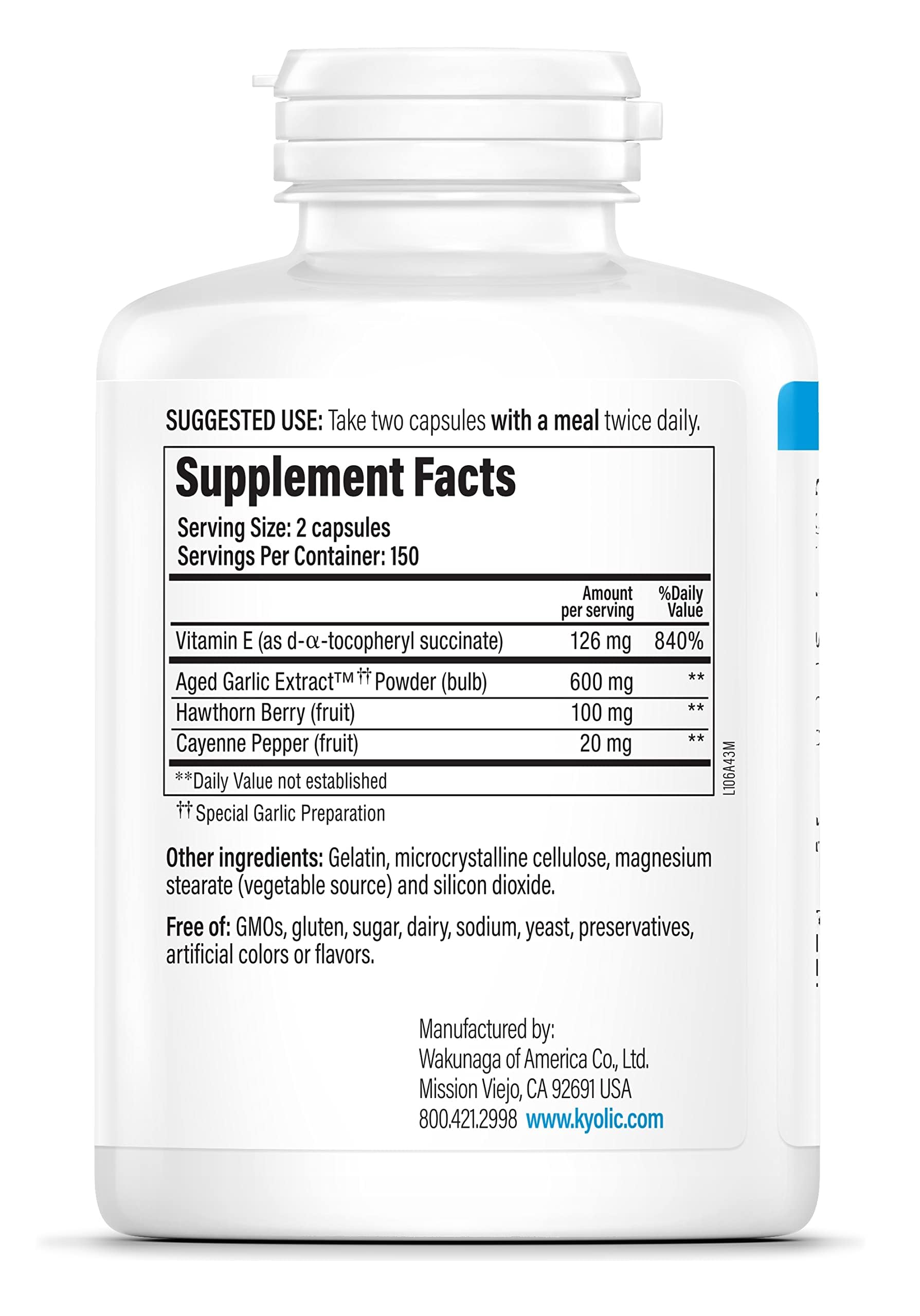 Kyolic Formula 106 capsules, convenient daily support for heart-friendly circulation.